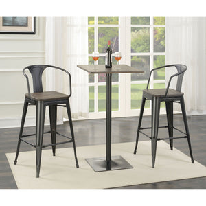 Staccato - 3 Piece Square Bar Table Set - Dark Brown