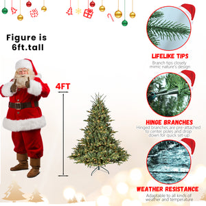 4FT Full-Shape Christmas Tree with 150 UL Lights