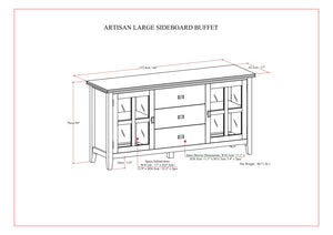 Artisan - Large Sideboard Buffet - Dark Chestnut Brown