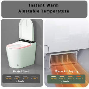 Compact Smart Toilet with Built-in Bidet Seat and Modern Tankless Design