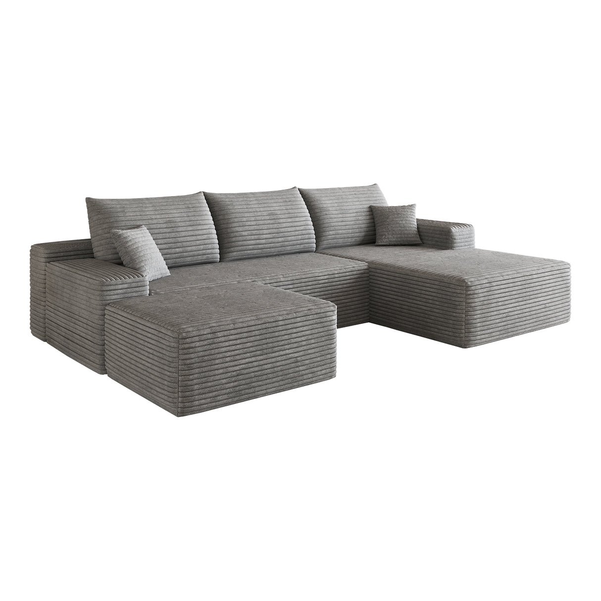 107" Cloud Sectional Sofa with 1 Ottoman