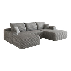 107" Cloud Sectional Sofa with 1 Ottoman