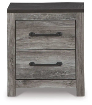 Bronyan - Two Drawer Night Stand - Dark Gray - Best Buy Furniture