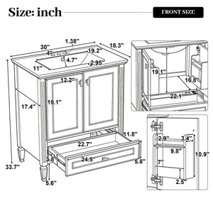 Freestanding Vanity With 1 Drawer & 2 Soft Close Doors With Door Mounted Storage