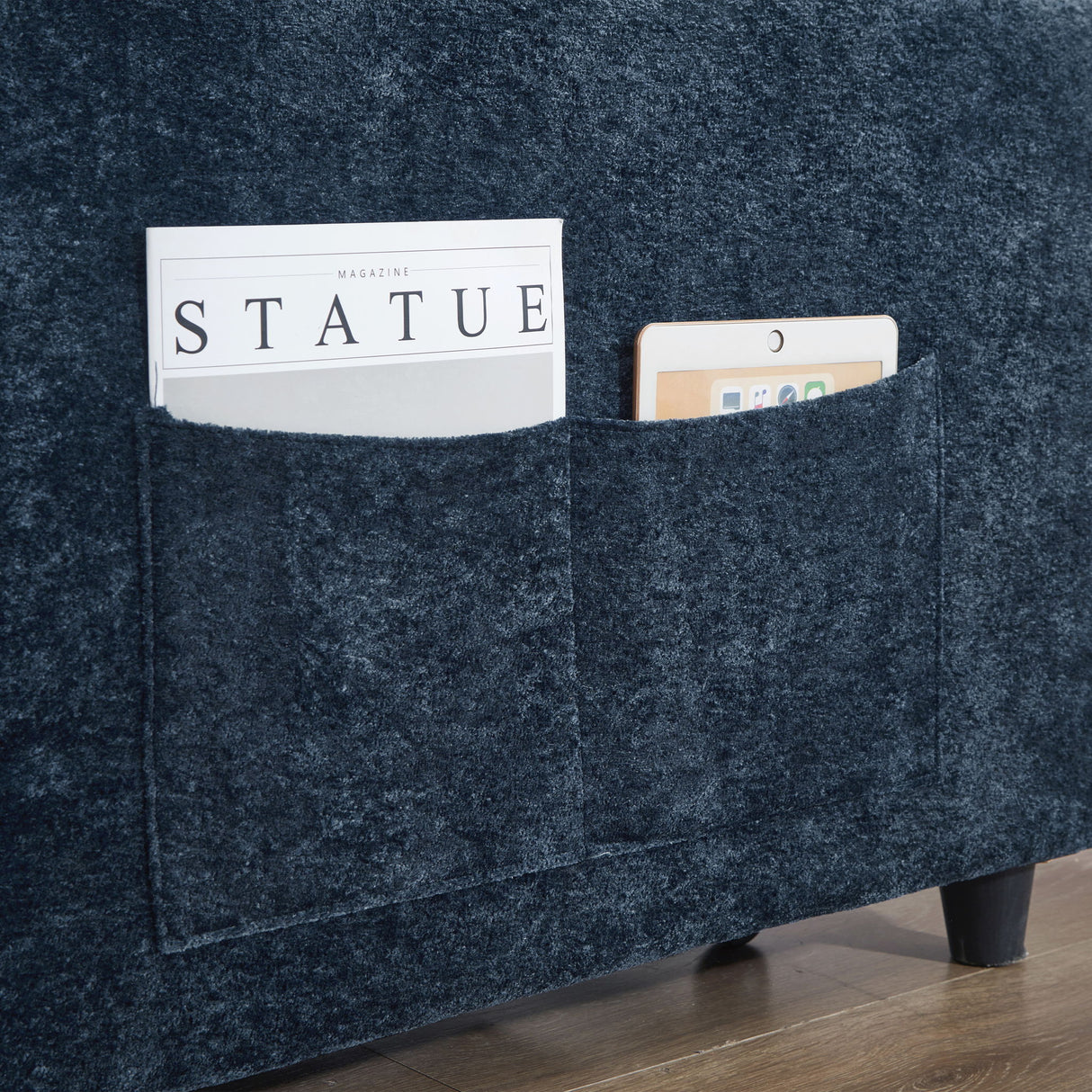 Pull Out Sofa Bed With Adjustable 3 Position Backrest, USB Charging Ports, Side Pockets