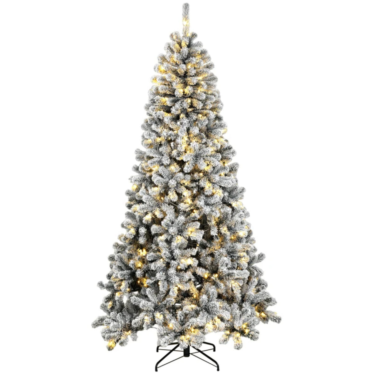 7.5 ft Pre-Lit Flocked Fraser Fir Artificial Christmas Tree