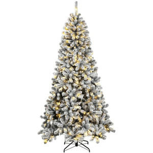 7.5 ft Pre-Lit Flocked Fraser Fir Artificial Christmas Tree