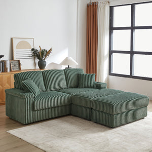 3 Seater Sofa With 2 Ottomans For Living Room