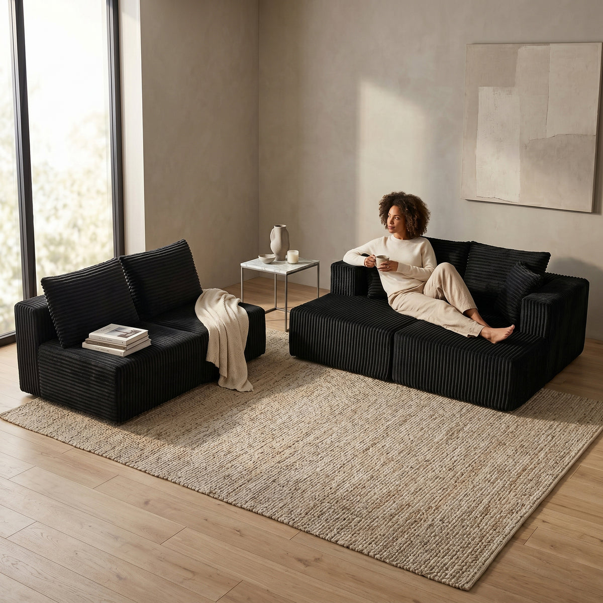 132.1 Inch Modular Sectional Sofa with Double Chaise