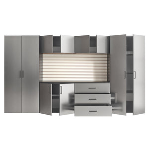 Astro Series - Garage Cabinet Set A With Soft Closing Drawers - Metallic Gray