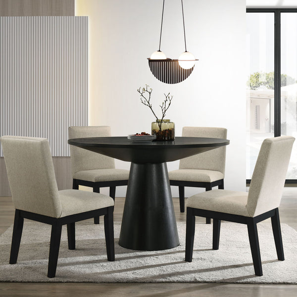 Jasper - Contemporary Round Dining Table With Finish Chairs