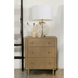3 Drawer Nightstand With USB Ports - Brown