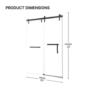 Frameless Single Sliding Shower Door – 60" x 76"