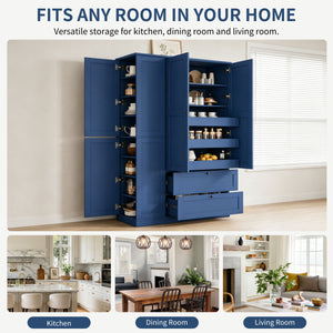 TOPMAX 73.6" Tall Farmhouse Kitchen Pantry Cabinet with 8 Shelves