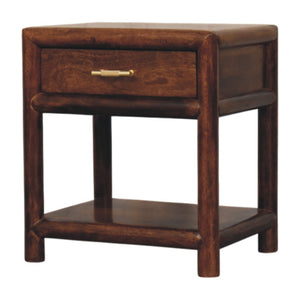Solid Wood Regency Chestnut Nightstand, 1-Drawer, 1 Open-Slot