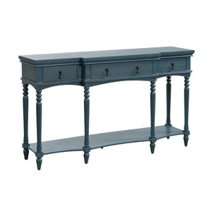 Traditional Retro Console Table with 3 Soft-Close Drawers & Bottom Shelf