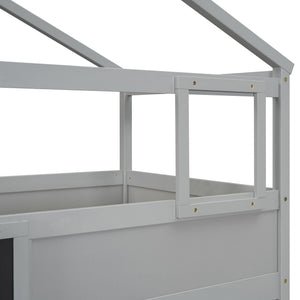 House Style Bunk Bed With Storage Staircase And board