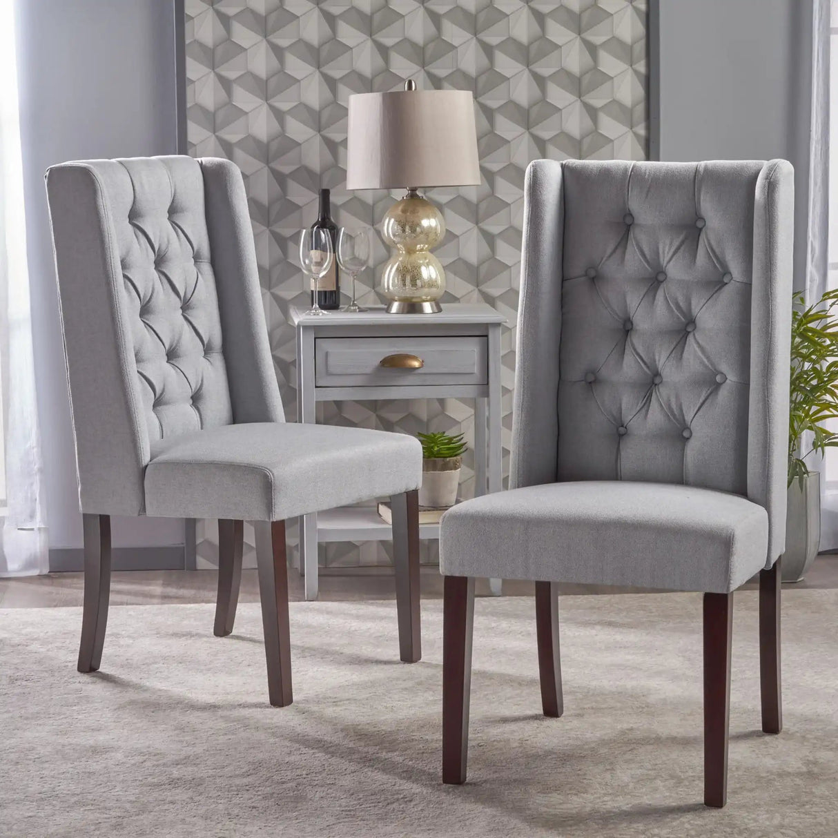 Sophisticated Tufted Dining Chair With High Back Design - Best Buy Furniture