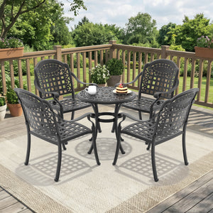 5-Piece Cast Aluminum Patio Furniture Set with Cushions