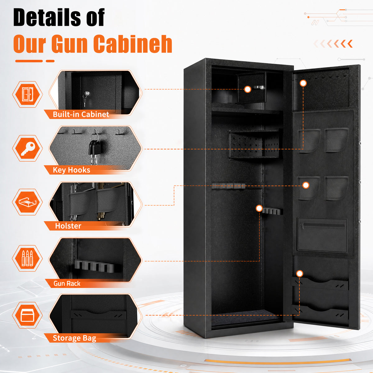 Biometric Large Gun Safe with Fingerprint Password Lock