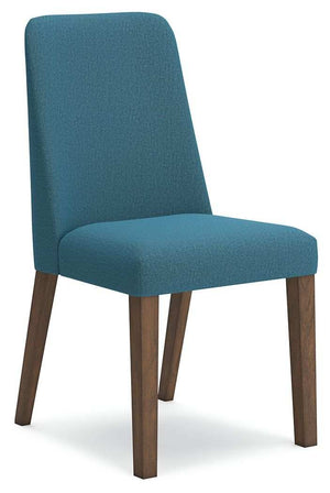 Lyncott - Dining Uph Side Chair (Set of 2) - Blue / Brown - Best Buy Furniture