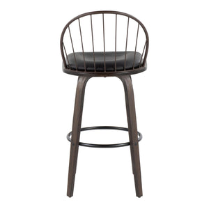 Riley - Industrial / Urban Fixed Height Barstool With Swivel With Removable Cushion (Set of 2)