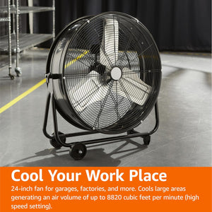 24 Inch Heavy Duty Metal Industrial Drum Fan