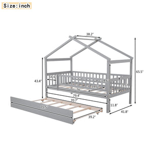 Creativity House Bed With Twin Size Trundle