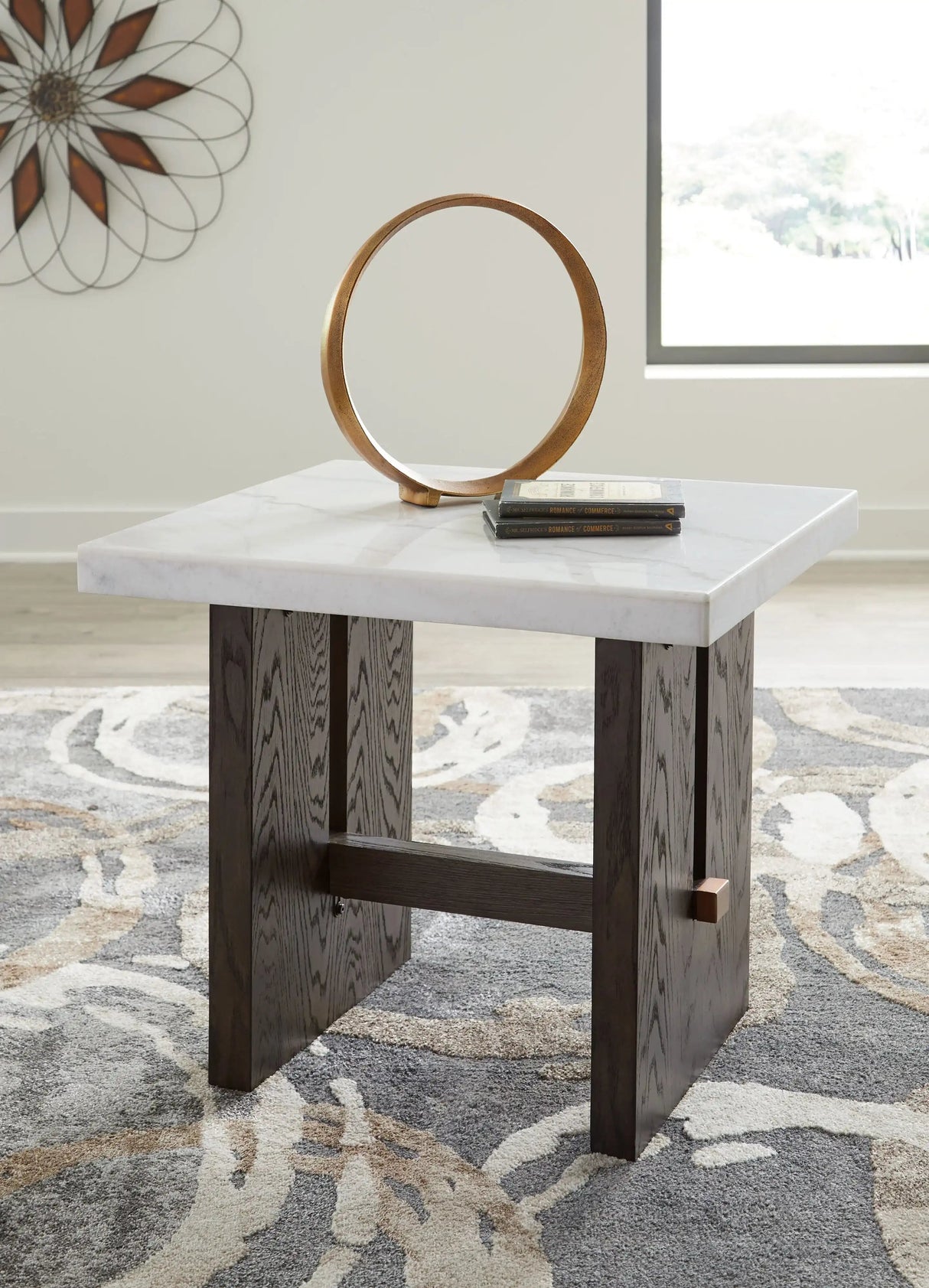 Burkhaus - Rectangular End Table - White / Dark Brown - Best Buy Furniture