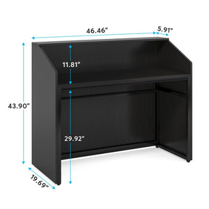 Modern Reception Desk with Cable Grommet & Privacy Panels