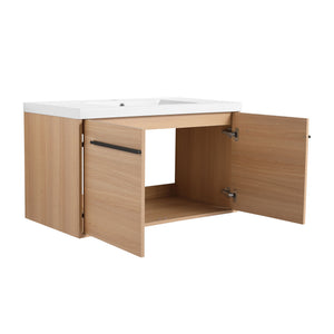 Bathroom Vanity Set With Resin Countertop Sink, 2 Doors
