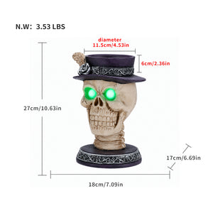 Halloween Skull Candle Holder with Glowing