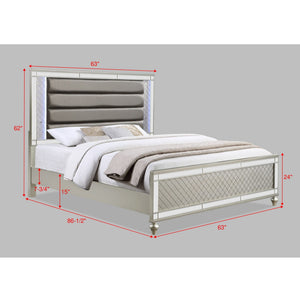Modern Panel Bed with Tufted Design and Integrated LED Lighting