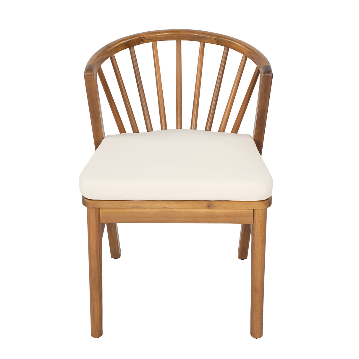Outdoor Dining Chairs Set of 2, Acacia Wood Patio Chairs with Cushions