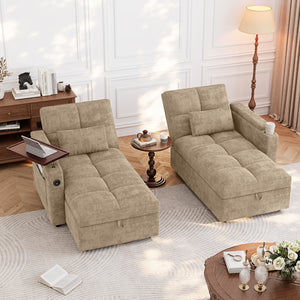 66.33" Modular Sleeper Sofa with Double Storage Chaise