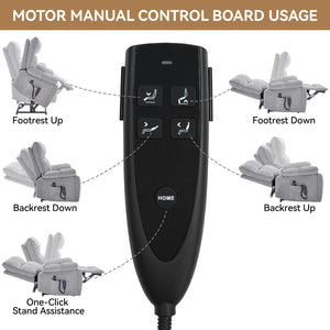Grey Heat Massage Dual Motor Electric Power Lift Recliner