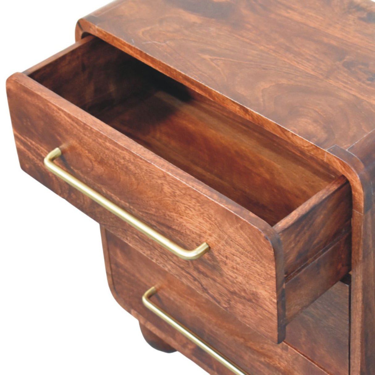 Solid Wood 3-Drawer Rounded Chest
