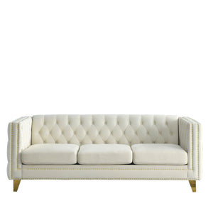 Upholstered Couch Sofa With Button Tufting For Living Room