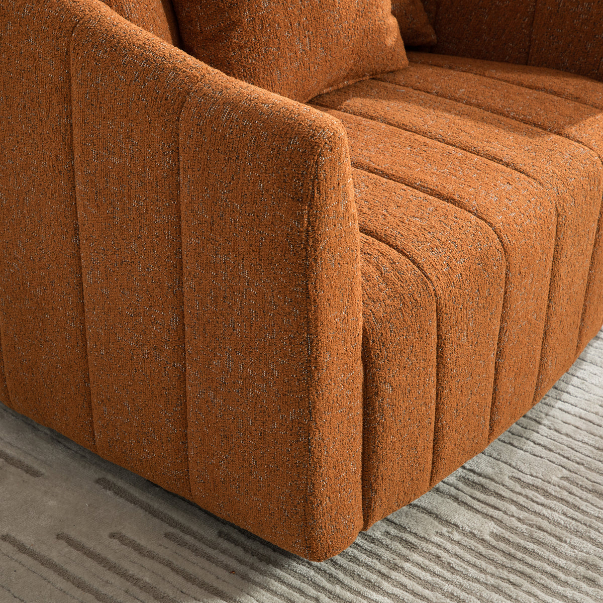39"W Upholstered Oversized 360° Swivel Accent Barrel Chair