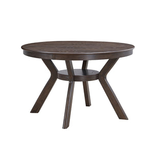 Modern Round Rubber Wood Dining Table for 4-6