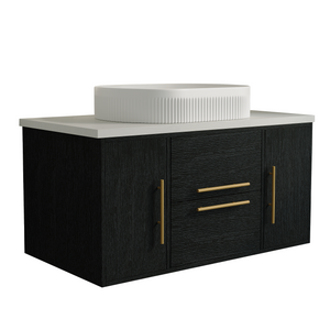 39.4 in Modern Floating Bathroom Vanity with Ceramic Sink