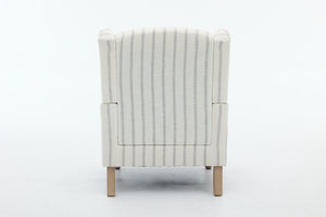 Modern Accent Chair with Retro Wood Legs and Floral Design
