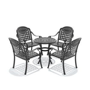 5-Piece Cast Aluminum Patio Furniture Set with Cushions