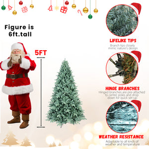 4FT Blue-Green Tint PE/PVC Christmas Tree