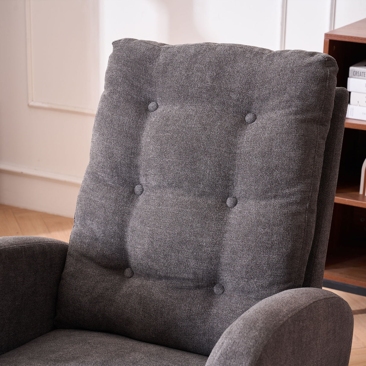 Accent Rocking Chair With Footrest, High Back