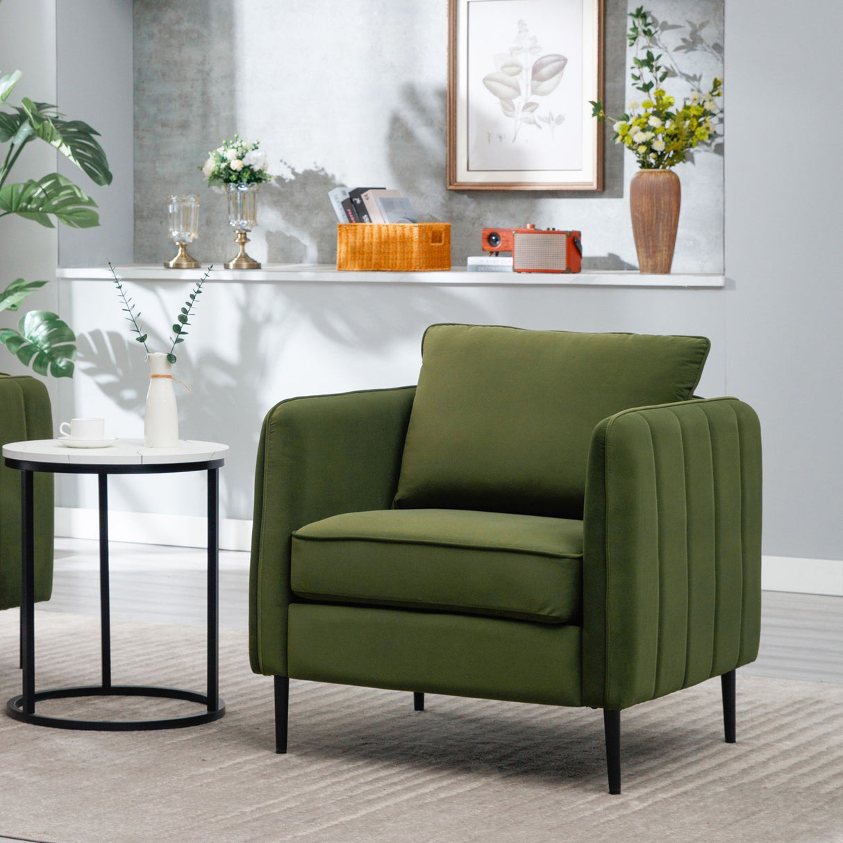 Accent Chair With Pillow For Living Room