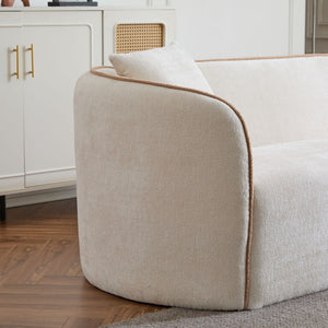 Coral 82" Curved Boucle Sofa, 3-Seater