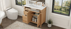 36" Bathroom Vanity with Sink, Solid Wood & MDF Cabinet