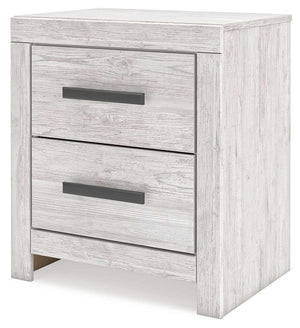 Cayboni - Two Drawer Night Stand - Whitewash - Best Buy Furniture
