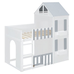 Twin Over Twin House Bunk Bed